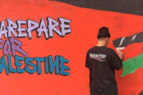 Seniman Kota Parepare Dukung Palestina Lewat Mural dan Gratifi dukung palestina